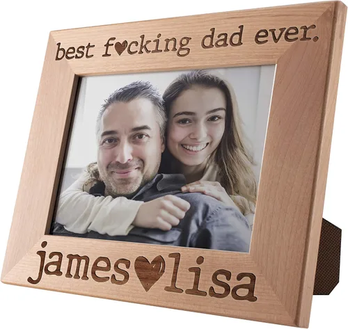 Vista 4 de Be Burgundy Regalos para el Día del Padre para papá, marco de fotos personalizado con nombres, 4 x 6, regalos del día del padre de parte de hija