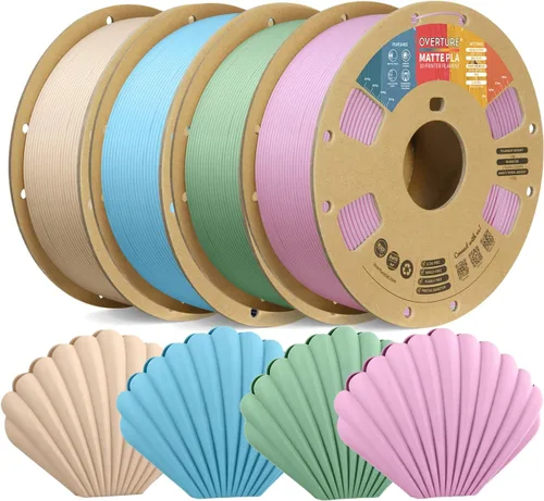 Vista 22 de OVERTURE Matte PLA Filament 1.75mm 1kg for FDM 3D Printer (Baby Pink)