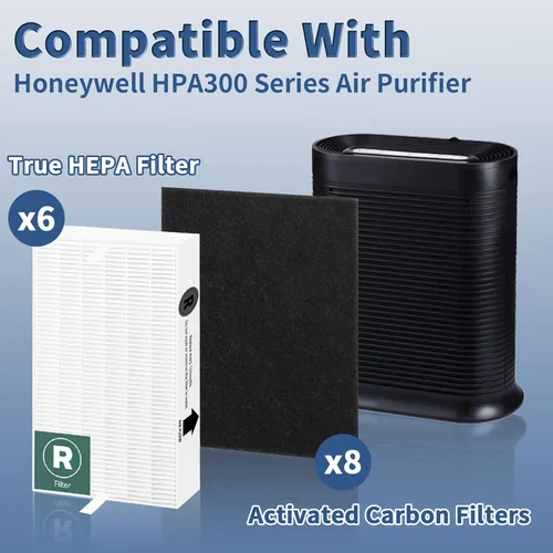 Vista 3 de Filtro HEPA HPA300 de repuesto para purificadores de aire Honeywell serie HPA300 HPA300, HPA300VP, HPA304 HPA3300, reemplazo HRF-R3