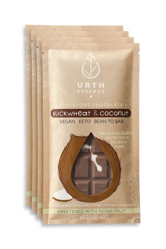 Vista 11 de Urth Essence Barras de chocolate veganas sin azúcar Chocolate Keto Alimento apto para dietas cetogénicas sin lácteos Alimentos saludables
