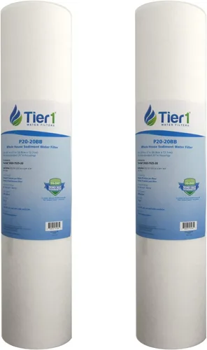 Vista 21 de Tier1 Filtro de agua de 5 micras de 20 x 4.5 pulgadas Cartucho de prefiltro de sedimentos de polipropileno hilado para toda la casa Reemplazo