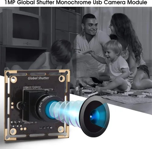 Vista 7 de Obturador global módulo de cámara USB gran angular 720P 60FPS USB Cámara web para computadora Mini UVC USB2.0 Cámara de PC USB de alta velocidad