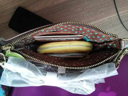 Vista 4 de Chala Mini bolso cruzado para teléfono con 2 correas ajustables Azul