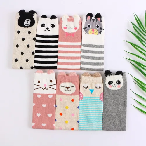 Vista 3 de EIAY Shop Calcetines de algodón para niños hasta la rodilla, lindos animales de dibujos animados para niños de 3 a 8 años