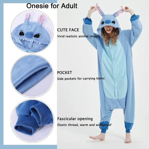 Vista 6 de SWEETXIN Pijama unisex para adultos y niños, para Halloween, Navidad, ropa de dormir, traje de cosplay para mujeres y hombres