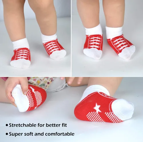 Vista 3 de EPEIUS Unisex Baby Girls Boys Non-Slip Socks (Set of 6)