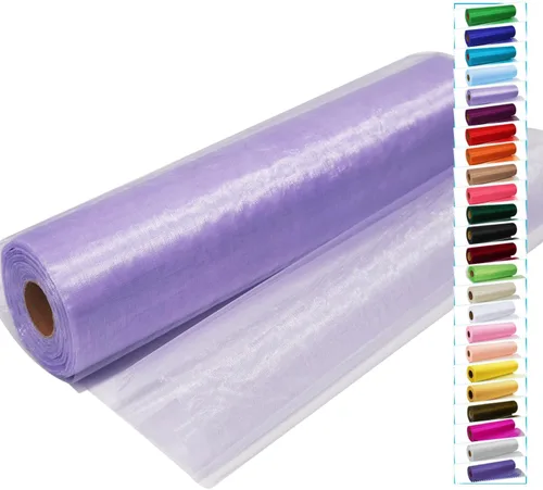 Vista 12 de Rollos de tela de tul negro con cristales y organza 12 pulgadas por 150 pies (45,72 m), tela transparente para manualidades, lazos de tutú