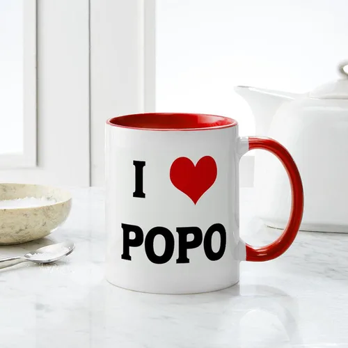 Vista 4 de CafePress I Love POPO - Taza de café de cerámica de 11 oz (11.0 fl oz)