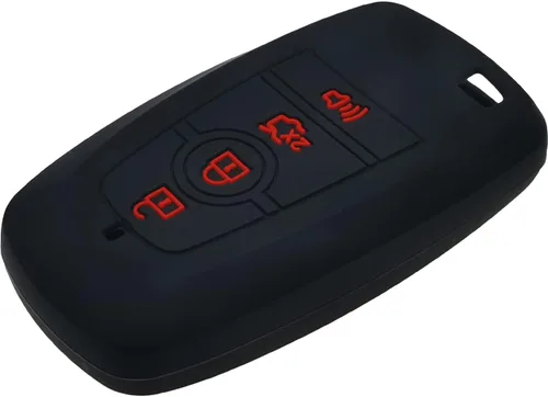 Vista 4 de 2 fundas de silicona para llavero de 4 botones, funda para control remoto, sin llave, protector de goma compatible con Ford Fusion Edge Expedition