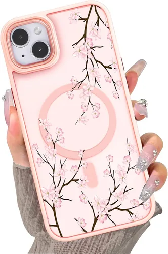 Vista 60 de Compatible con el teléfono 13 Pro - Funda magnética mate translúcida, de lujo, a prueba de golpes, magnética y con bonito patrón de flores, carcasa