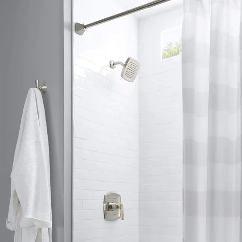 Vista 3 de American Standard TU018507.295 Edgemere Kit de molduras con cabezal de ducha y cartucho que ahorra agua, níquel cepillado