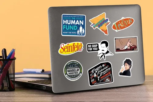 Vista 5 de Seinfeld - 50 calcomanías de vinilo impermeables troqueladas para laptop