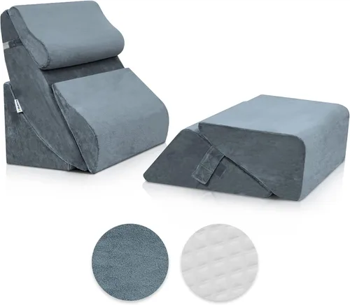 Vista 7 de Lunix Funda de repuesto para LX8 Juego de almohada de cuña de 2 capas, espuma no incluida, color azul