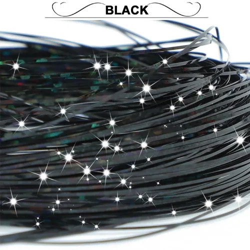 Vista 3 de Kit de Oropel para Cabello con Herramientas Extensiones de Cabello de Oropel Negro 6 Piezas 1200 Hebras Kit de Oropel para Cabello de Hadas