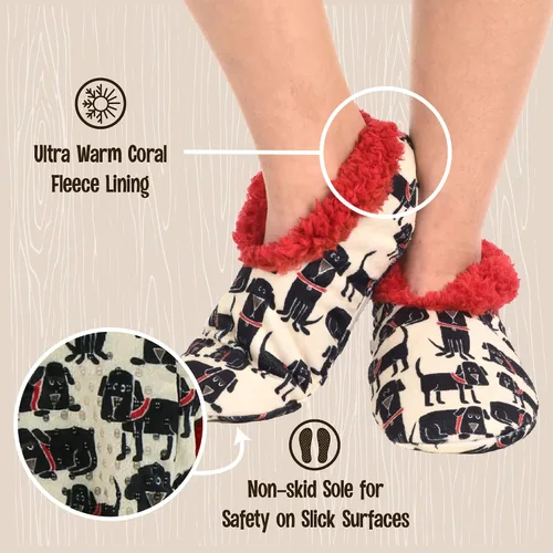Vista 4 de Lazy One Pantuflas de pies mullidos para mujer, lindas pantuflas de casa con forro polar, bonitos diseños de animales