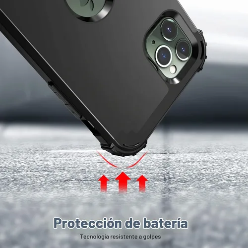 Vista 7 de IDweel Funda para iPhone 11 Pro Max con protector de pantalla de vidrio templado, híbrida 3 en 1 a prueba de golpes, delgada, resistente, cubierta