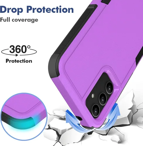 Vista 121 de Jeylly Compatible con Samsung Galaxy A22 5G Funda, Funda Samsung A22 5G con 2pcs protectores de pantalla de vidrio templado
