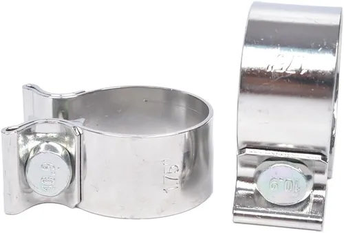 Vista 7 de Abrazadera de banda de escape de 1.75" de acero inoxidable T304, abrazaderas de escape estrechas de 1-3/4 pulgadas, abrazaderas de solapamiento