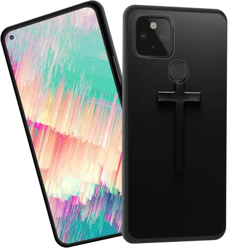 Vista 49 de Funda delgada para Google Pixel 4 XL, funda delgada de silicona de TPU suave a prueba de golpes para Google Pixel 4 XL, cruz negra