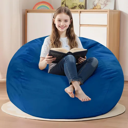 Vista 64 de Homguava - Sillón puff de 3 pies Sillón estilo puff grande de 3 pulgadas con relleno de espuma viscoelástica, sofá suave con funda de terciopelo
