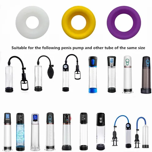 Vista 4 de 3 piezas de anillo de bomba de pene de silicona para hombre, accesorios extensores de pene, accesorios para extensor de erección de pene, repuesto