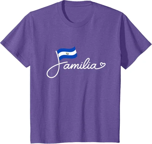Vista 55 de El Salvador Familia - Camiseta con texto en inglés "La Familia de la Bandera Salvadoreña
