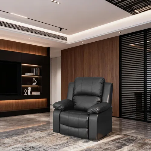 Vista 8 de Living Room Furniture Sets, Leather Recliner Sofa, Sectional Sofa Set with Convertible Table & Cup Holders, 3 Pieces Furniture for Living