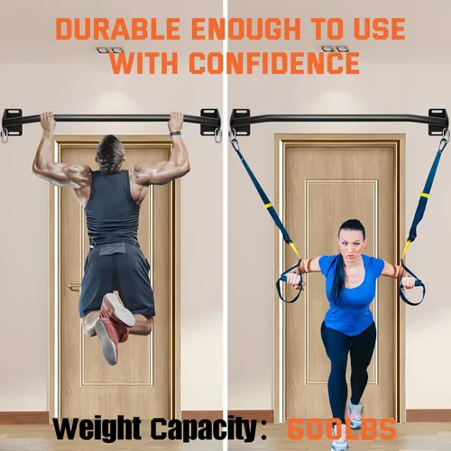 Vista 3 de Pull Up Bar Wall Mounted-Heavy Duty Joist Mounted Pull Up Bar-Premium Strength Training Pull-Up Bars-Fast and Easy Installation for Home and Garage