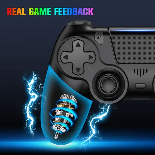Vista 5 de Fisherg 2 Pack Controllers with Charging Dock Station for PS4 Controller, Wireless Controller Compatible with PS4/Pro/Slim Consoles, with LED