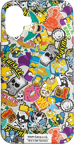 Vista 22 de Funda de collage de pegatinas para iPhone 14 Pro Max de Los Simpson