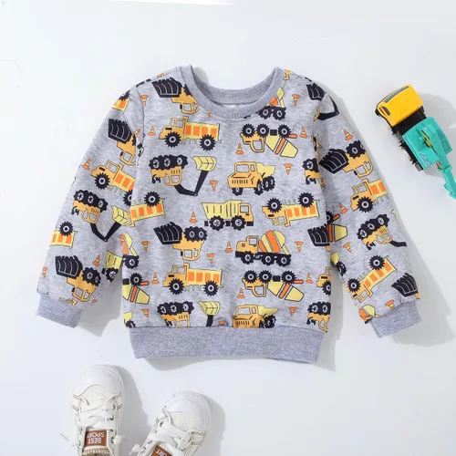 Vista 2 de Popshion - Sudaderas de dinosaurios para niños, pulóveres deportivos de caricaturas de manga larga, tallas 1-7T