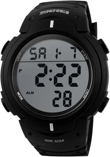 Vista 2 de Carrie Hughes - Reloj deportivo digital para hombre, impermeable, pantalla LED, esfera grande, cronómetro, militar, luminoso, alarma, reloj militar