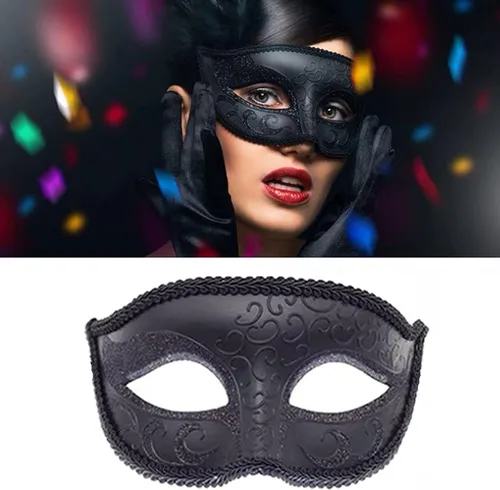 Vista 6 de Máscara de máscaras para parejas con palo para mujeres y hombres, máscara de Mardi Gras, máscaras de disfraz para fiesta veneciana y festival