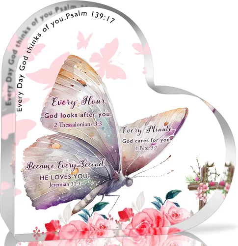 Vista 6 de Regalos cristianos para mujer, regalos religiosos con mariposas, regalos inspiradores con versículos de la Biblia y oraciones, regalos de mariposas