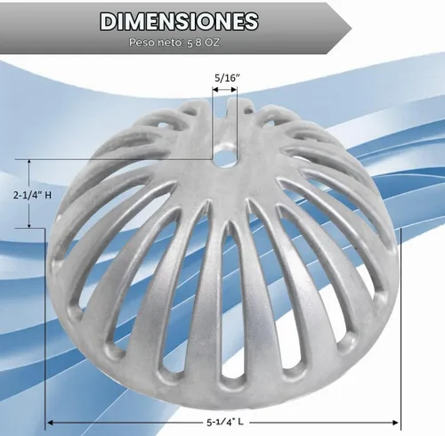 Vista 2 de Leyso Cubierta de drenaje de suelo de cúpula de aluminio resistente y colador de drenaje, cubierta de drenaje extraíble para exteriores, colador