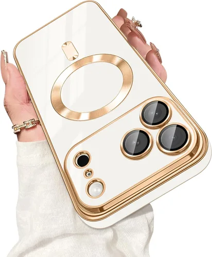 Vista 26 de Dinick Funda diseñada para iPhone 13 con magnética [cubierta de cámara integrada] compatible con MagSafe suave TPU con purpurina, antiarañazos