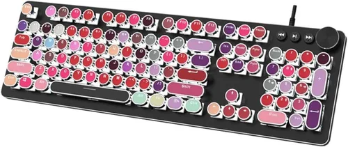 Vista 2 de Teclas, 104 unids/set de PBT Universal Ronda de la Tapa de Teclas Teclas para Cherry MX Teclado Mecánico - Blanco