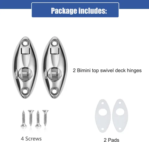 Vista 7 de Bisagra giratoria superior Bimini de liberación rápida para barco, rotación de 360 grados, acero inoxidable 316 sólido, hardware superior Bimini