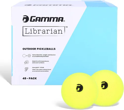 Vista 13 de Gamma Librarian Foam Quiet Pickleball Balls – Low-Noise Practice Balls with True Bounce on Any Surface – Foam Pickleballs Available in 48 Box, 3