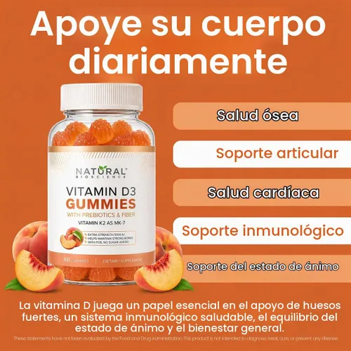 Vista 5 de Gomitas de vitamina D3 K2 sin azúcar, gomitas de vitamina D3 5000 UI+K2 MK7 80 mcg, suplemento de vitamina K2 D3 para adultos, vitamina D K2