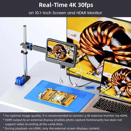 Vista 13 de Andonstar AD208S-FA 4K HDMI Microscopio digital para soldar pantalla de 10,1