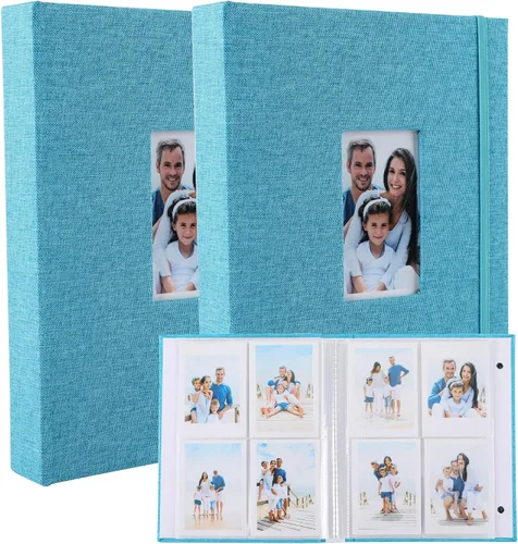 Vista 16 de Polaroid - Álbum de fotos, pequeño libro de imágenes con capacidad para 280 fotos, libro de recuerdos azul para imágenes de 2 x 3 pulgadas, álbum