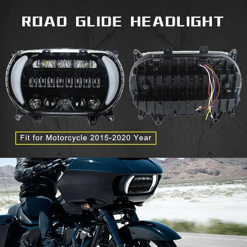 Vista 9 de Road Glide Faros LED con Intermitentes para Motocicletas, Luces Laterales de Circulación Diurna aptas para Motocicleta Road Glide 2015 2016 2017