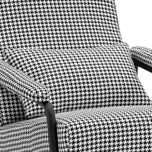 Vista 6 de MCombo Silla decorativa moderna con otomana, sillón de tela suave, silla de ocio tapizada para espacios pequeños, sala de estar y dormitorio 4123