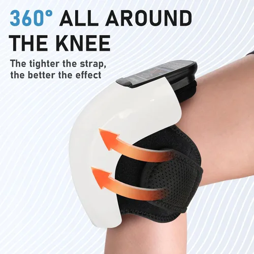 Vista 8 de Masajeador de rodilla 4 en 1 con calor, vibración, luz roja y masaje 3D, inalámbrico, portátil, recargable, regalos para familiares y amigos
