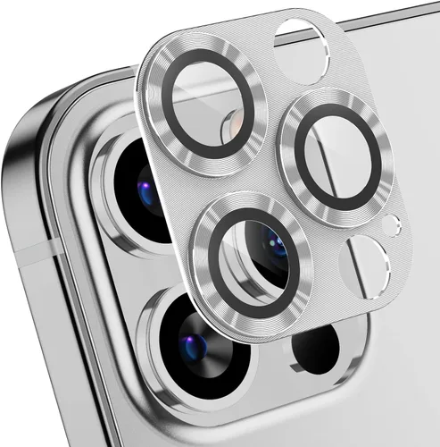 Vista 7 de Korecase Protector de lente de cámara para iPhone 12 Pro Max, película de vidrio templado de metal para cámara, protector de lente trasera