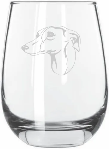 Vista 171 de Shar Pei (chino) - Vaso de vino sin tallo grabado para perro, 15.25 onzas