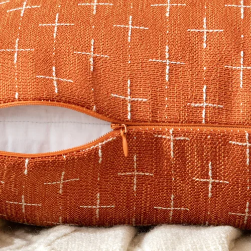 Vista 37 de MIULEE - Juego de 2 fundas de almohada decorativas de lino de arpillera navideñas, modernas, estilo campestre, rústicas, tejidas, con textura