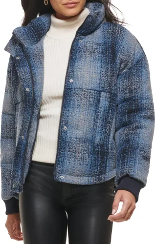Vista 7 de Levi's Chaqueta acolchada con cintura ceñida para mujer Berry con capucha