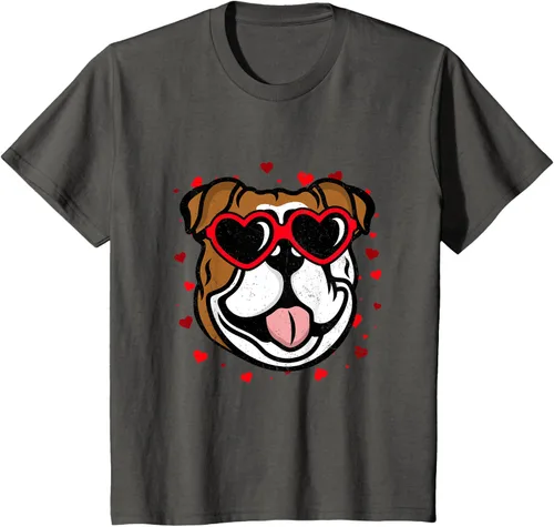 Vista 36 de Bulldog Valentine - Camiseta para amantes de las gafas de sol para perros, Negro